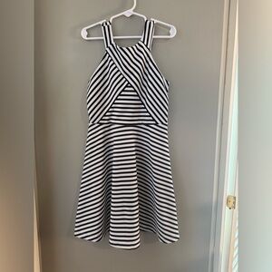 Chenault White and Navy Halter Sundress Casual
